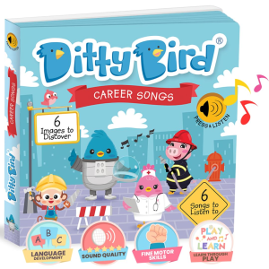 Ditty Bird Career Songs Book – a Colorful Musical Book & Learning Toy about What Children Want to Be When They Grow up – 6 Fun Songs to Discover Jobs in a Funny Way