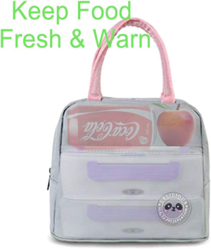 Lunch Bag Insulated Lunch Bags for Women,Lunch Cool Bag Adults Water-Resistant Thermal Leak-Proof Lunch Organizer for Children Men Work Picnic (Grey)