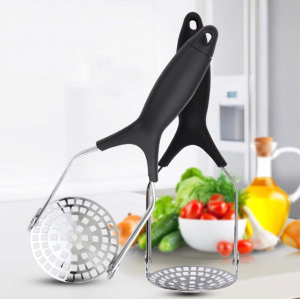 Heavy Duty Stainless Steel Potato Masher with Non-Slip Handle,Cooking and Kitchen Gadget Perfect for Potatoes,Tomatoes,Carrots,Fruits and Baby Food