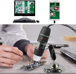 USB Digital Microscope 40X to 1000X, Bysameyee 8 LED Magnification Endoscope Camera with Carrying Case & Metal Stand, Compatible for Android Windows 7 8 10 Linux Mac