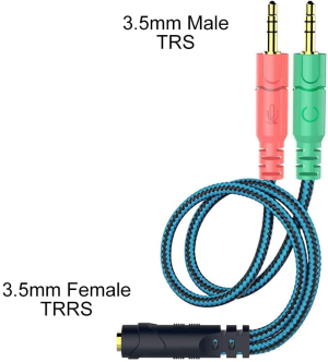 ENVEL Headset Splitter Cable for PC 3.5Mm Jack Headphones Adapter Convertors for PC 3.5Mm Female with Headphone/Microphone Transform to 2 Dual 3.5Mm Male for Computer Simultaneously Y Splitter Audio