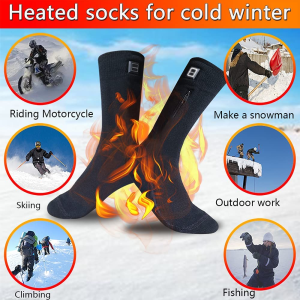 LPCRILLY Rechargeabel Electric Heated Socks,3.7V Lower Safety Voltage Battery Powered Heating Socks for Men and Women, Riding Motorcycle and Bicycle Camping Hiking Fishing Skiing in Cold Winter Thermal Socks Warm Foot