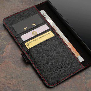 TORRO Case Compatible with Samsung Galaxy A54 5G – Premium Leather Wallet Case with Kickstand and Card Slots (Black)