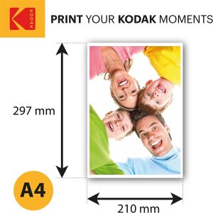 Kodak 50 Sheets Gloss Instant Dry 240Gsm A4 Photo Paper, (5740-094)