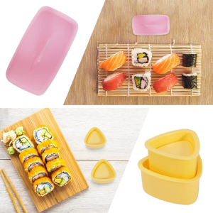 Yessmi Onigiri Triangle Sushi Press Mold Mold,Sushi Making Kit Meat Musubi Maker Mold, 4Pcs Rice Form Molds (JPY8965)