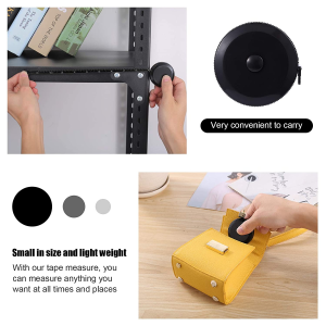 3 Pack Tape Measure 150 Cm 60 Inch Push Button Tape Body Measuring Soft Retractable for Sewing Double-Sided Tailor Cloth Ruler (Black) By