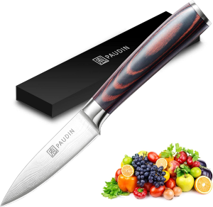 PAUDIN Nakiri Knife – 7″ Razor Sharp Meat Cleaver and Vegetable Kitchen Knife, High Carbon Stainless Steel, Multipurpose Asian Chef Knife for Home and Kitchen with Ergonomic Handle