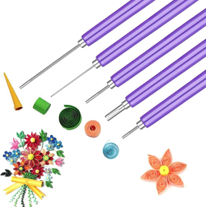 5 in 1 Quilling Tools,Multifunction Slotted Tools Quilling Tools Kit,Paper Flower Quilling Tools Rolling Curling Quilling Needle Pen for Art Craft DIY Paper Card Making Project