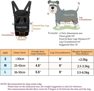 Pet Carrier Backpack, Adjustable Pet Front Cat Dog Carrier Backpack Travel Bag, Legs Out, Easy-Fit for Traveling Hiking Camping for Small Medium Dogs Puppies Biking and Motorcycle, Camping, Hiking (L)