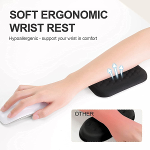 VAYDEER Ergonomic Wrist Rest Pad Armrest Pad Elbow Rest Pad, Prevent Hands Becoming ‘Mouse Hand’ Relieve Elbow Pain Computer Armrest Arm Wrist Rest Support Mouse Pad for Desk(6.3X4.3X0.76Inches Black)