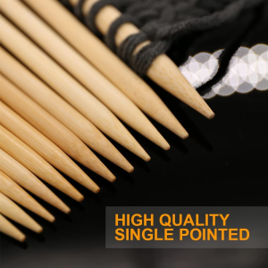 36PCS Bamboo Knitting Needles Single Pointed Carbonized Knitting Needles 18 Sizes 2.0Mm-10.0Mm Use for Handmade Creative DIY 9 Inches Length