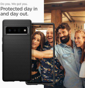 SPIGEN Liquid Air Case Designed for Google Pixel 6 Pro (2021) Soft TPU Armor Slim Cover – Black