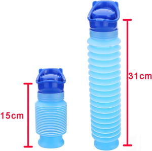 LXLUOO Emergency Urinal，Shrinkable Urinal，Car Urinal，Portable Mini Outdoor Camping Travel Shrinkable Personal Mobile Toilet Potty Pee Bottle for Kids Adult (750 ML)