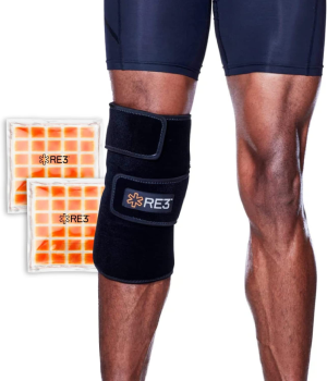 RE3 Ice Compression Pack for Knee, Arm & Leg – Powerful & Effective Cold Compression Cryotherapy Wrap for Chronic Pain, Knee Replacement, Orthopaedic Surgery, Tendinitis, Sports Injury, Swelling – 2 X Ice Core Blankets (Extra Length)