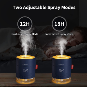 Smartdevil Small Humidifiers, 500Ml Desk Humidifiers, Whisper-Quiet Operation, Night Light Function, Two Spray Modes,Auto Shut-Off for Bedroom, Babies Room, Office, Home (Dark Blue)