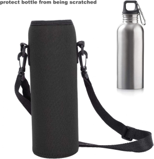 Water Bottle Bag Water Bottle Case Thermal Holder Bag Protect Bottle from Being Scratched for Various Kinds of Bottles(Black)