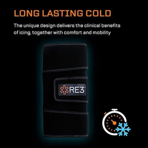 RE3 Ice Compression Pack for Knee, Arm & Leg – Powerful & Effective Cold Compression Cryotherapy Wrap for Chronic Pain, Knee Replacement, Orthopaedic Surgery, Tendinitis, Sports Injury, Swelling – 2 X Ice Core Blankets (Extra Length)