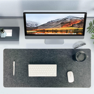 DAWNTREES Felt Desk Mat Pad,100 * 40Cm,Dark Grey Large Mouse Pad,Desk Organizers and Accessories,Extra Large Keyboard Mat,Computer XL Desk Pad.