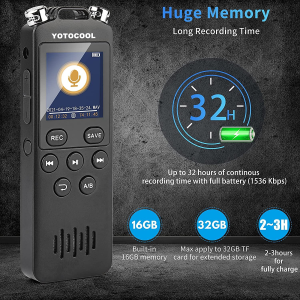 2023 Upgrade 48GB Digital Voice Recorder with Playback 1536Kbps Mini Audio Recorder for Lectures, Meetings Interviews，Usb Files Transferred/Mp3 Player/Password/Variable Speed/Cycle Play Mode (No TF Card )