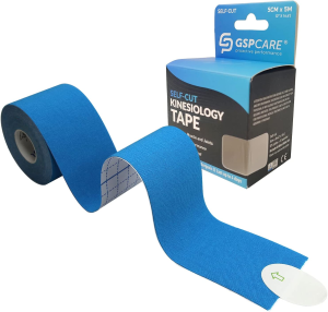 GSPCARE Kinesiology Tape Latex Free Waterproof for Muscle Building,Knees,Anles,Shoulder,Pain Relief and Injury Recovery – Free Kinesiology Taping Guide -Blue