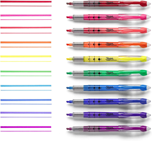 Sharpie Liquid Highlighters, Chisel Tip, Assorted Colors,