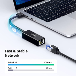 UGREEN Ethernet Adapter USB 3.0 Gigabit Network Adaptor 10 100 1000 Mbps USB to Rj45 Cable Connector Wired Internet LAN Converter Compatible with Nintendo Switch Macbook Windows Macos Linux Chrome OS