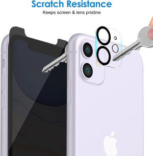 Jetech Privacy Screen Protector for Iphone 11 6.1-Inch with Camera Lens Protector, anti Spy Tempered Glass Film, 2-Pack Each