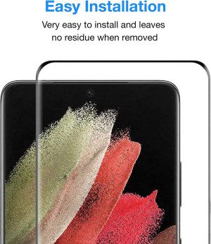 [2 Pack] MEZON Full Coverage Tempered Glass for Galaxy S21 Ultra 5G – Crystal Clear Premium 3D Edge 9H HD Screen Protector (S21 Ultra 5G, 9H Full)