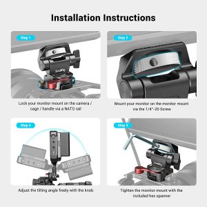 (Upgraded Version) Smallrig Field Monitor Mount with NATO Clamp, Camera Monitor Holder for 5” and 7” Monitor, Swivel and Tilt Adjustable – 2906B