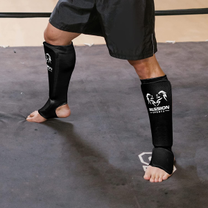 Passion Sports MMA Shin Instep Thick Padded Guard – Shin Instep Guard (Pair) Elasticated-Cotton Ideal for Martial Arts, Boxing, Taekwondo and Karate