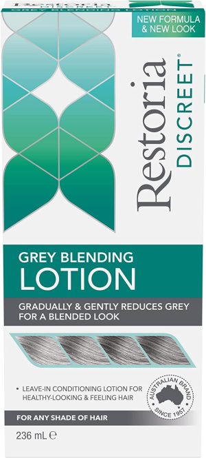 Restoria Discreet Colour Restoring Shampoo, Gradually Restores Natural Colour to Grey Hair, for Any Shade of Hair, with Aloe Vera & Coconut Oil, 147Ml