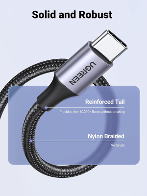 UGREEN USB Type C Cable Nylon Braided USB a to USB C Fast Charger Compatible with Iphone 15, Samsung Galaxy S23 S22, Gopro Hero, PS5 Xbox Series Controller, LG G8 G7 V40, Nintendo Switch, 3M