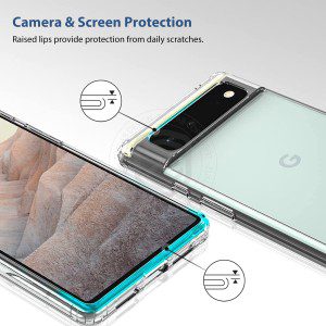 ZUSLAB Slim Hybird Case for Pixel 6 2021 Shockproof Translucent Protective Cover for Google – Clear