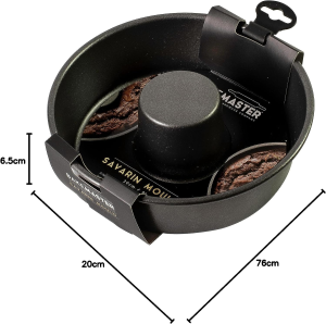 Bakemaster Non-Stick Savarin Mould, Black, SHHB76 6.5 Cm*20 Cm* 20 Cm