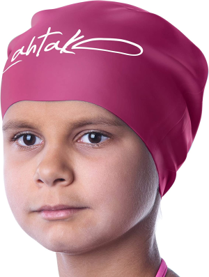 Swim Caps for Long Hair Kids – Swimming Cap for Girls Boys Kids Teens with Long Curly Hair Braids Dreadlocks – 100% Silicone Hypoallergenic Waterproof Swim Hat