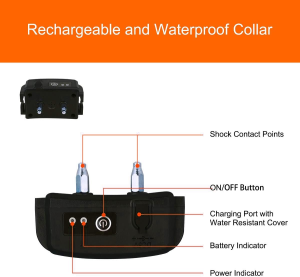 Wireless Electric Dog Fence System by Pet Control HQ, Safe Electric Pet Containment System Including an Adjustable Waterproof Rechargeable Dog Shock Collar with Receiver, Hidden Wire Fence, 5 Correction Levels, 10 Acres, CE (2 Shock Collar with Receiver)