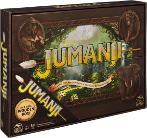 Spin Master Games Jumanji the Game Real Wooden Box Edition of the Classic Adventure Board Game for Kids and Families Ages 8 and up Multicolor 6061779