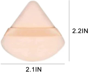 Yewyzhq 6Pieces Powder Puff,Triangle Velvet Powder Puff with Ribbon Band Handle for Loose Powder Body Powder Makeup Tool (Nude)