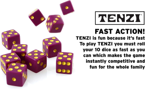 TENZI Party Pack Dice Game – a Fun, Fast Frenzy for the Whole Family – 6 Sets of 10 Colored Dice with Storage Case – Colors May Vary