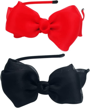 Bow Headband Bowknot Headbands for Women Girls Black Red Head Bands for Women’S Hair with Bow Christmas Birthday Hairband for Women Cosplay Bow Knot Hair Band