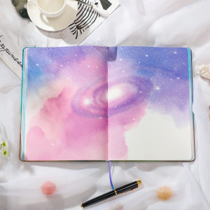 SIIXU Starry Sky Writing Journal for Women, Men, Unique Colorful Blank Notebook for Daily Notes, Gratitude, Dreams or Planning, 7.5” X 10.2″, 160 Pages, 2 Bookmarks, Large, Hardcover, Unlined