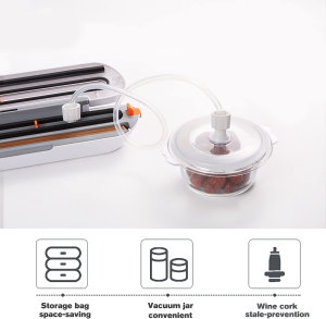 Vacuum Sealer Machine, Billord Food Vacuum Sealer, Automatic Food Sealer Machine, Smart Food Packer Equipped with Vacuum Bags and Starter Kit for Food Preservation (White).