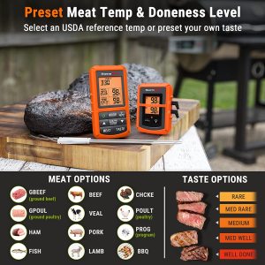 Thermopro TP20 Wireless Remote Digital Cooking Food Meat Thermometer with Dual Probe for Smoker Grill BBQ Thermometer