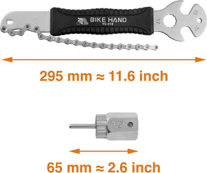 BIKEHAND 2 in 1 Bicycle Cassette Removal Installation Tool Kit with 15Mm Pedal Wrench – Chain Whip and Lockring Tool – Compatible with Shimano Sram HG System 7-12 Speed