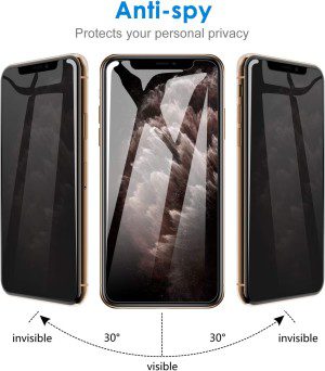 Jetech Privacy Screen Protector for Iphone 11 Pro, Iphone Xs and Iphone X 5.8-Inch, anti Spy Tempered Glass Film, 2-Pack