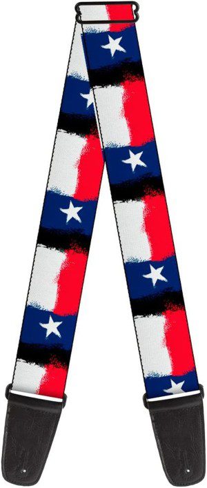 Buckle-Down Premium Guitar Strap, Texas Flag Painting, 29 to 54 Inch Length, 2 Inch Wide