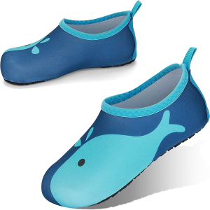 JOTO Water Shoes for Kids, Children Barefoot Quick-Dry Aqua Water Socks Slip-On Swim Beach Shoes for Girls and Boys Toddler -Navywhale