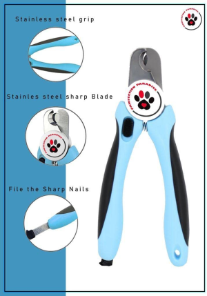 PAWFECTION PARADISE Dog Nail Clippers with Nail Filer Stainless Steel Pet Nail Clippers and Slip Resistance Trimmers for Medium and Large Dogs with Safety Guard to Avoid Over-Cutting Professional Grooming Tool for Dog Cats