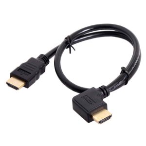 JSER 90 Degree Left Angled Type HDMI 1.4 Male to HDMI Male Cable Support 3D & Ethernet 50Cm (Left Angle)