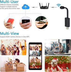 Vanxse CCTV USB Wifi Network IP Camera 1080P HD Wireless Mini Hidden Camera App Remote Access, Motion Detection, Video Recorder Home Security Surveillance